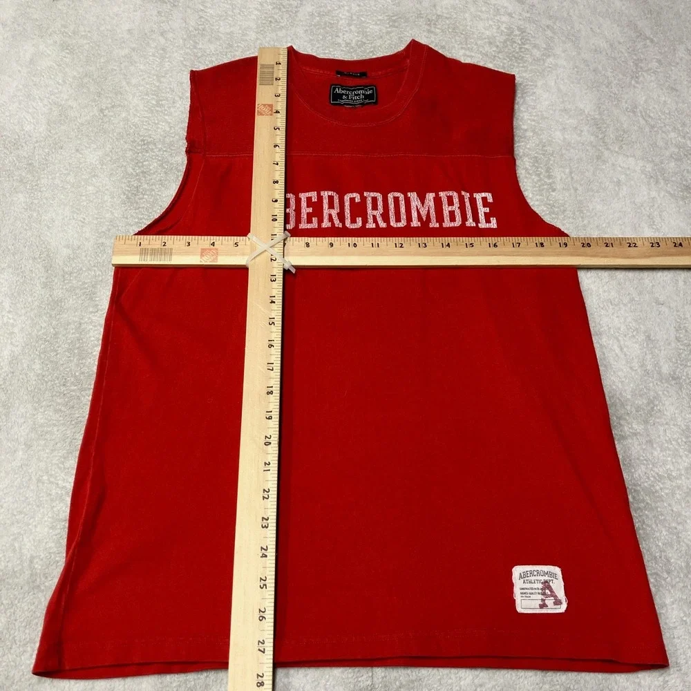 Vintage Y2K Abercrombie Muscle Tank Top Red Spellout Graphic Athletic  Mens M?